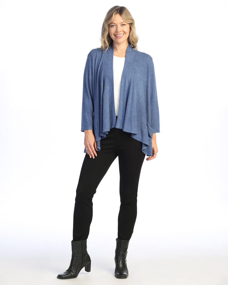 Jess & Jane Brushed Hacci Draped Cardigan - VP4