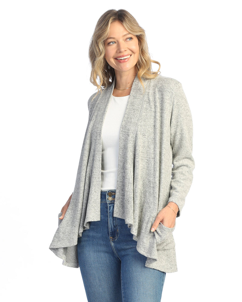 Jess & Jane Brushed Hacci Draped Cardigan - VP4