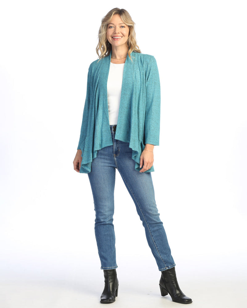 Jess & Jane Brushed Hacci Draped Cardigan - VP4