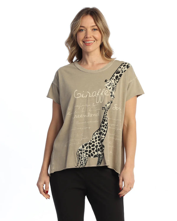 Weekend by Jess & Jane "Giraffe Song" Round Neck Top - WK6-1296