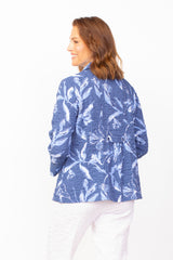 Pucker Weave Floral Retro Jacket - 23222