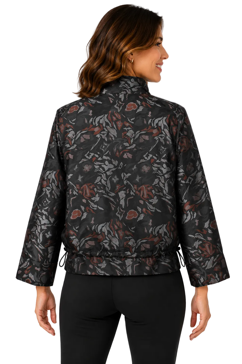 Abstract Print Textured Jacket In Multi - 5157