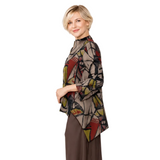 Just In! Abstract Print Asymmetric Jacket - 8219T