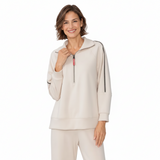 Just In! Soft Techno Stretch Knit Top in Cream - C1160T