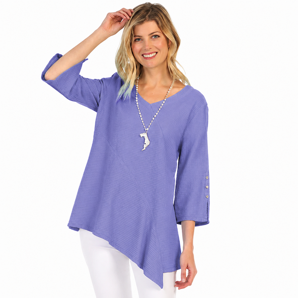 Lightweight V-Neck Waffle Tunic - LW102