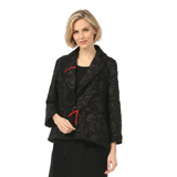 Just In! Dressy Jacquard High-Low Jacket in Black- 4207