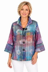 Lightweight Floral & Stripe Print Jacket - 5060
