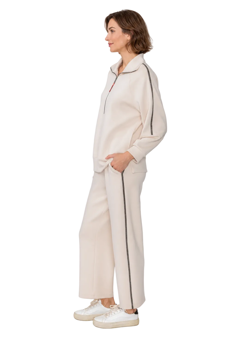 Just In! Soft Techno Stretch Knit Top in Cream - C1160T