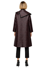 Just In! Textured Jacquard Jacket in Wine & Black - 7343J