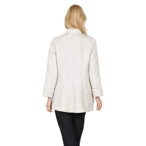 Textured Jacquard Fit & Flare High-Low Jacket in Soft Taupe - 6293J-CHPH
