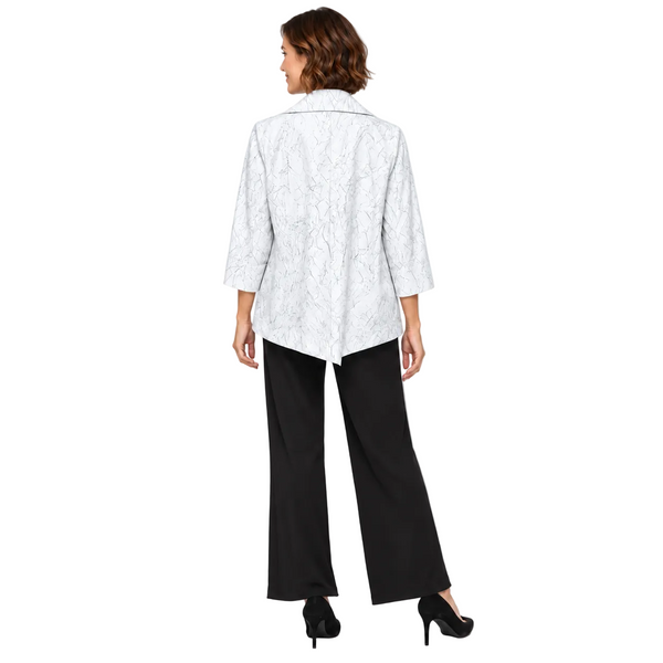 Marbled Textured Jacket in White/Black - 6793J-WHT