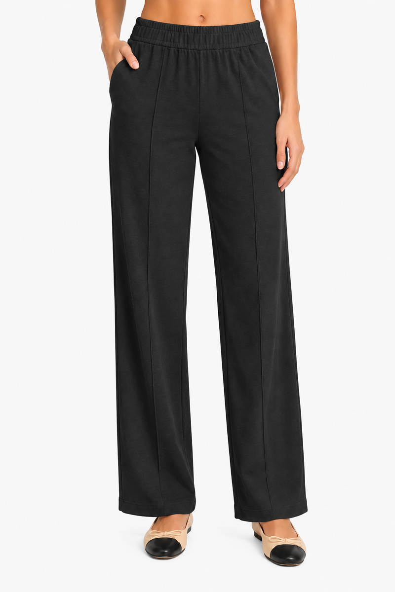Soft Knit Pant Set in Black - ZIASET-BK