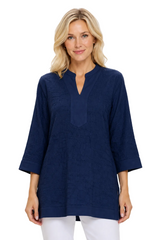 Embroidered Cotton Voile Tunic - EC426