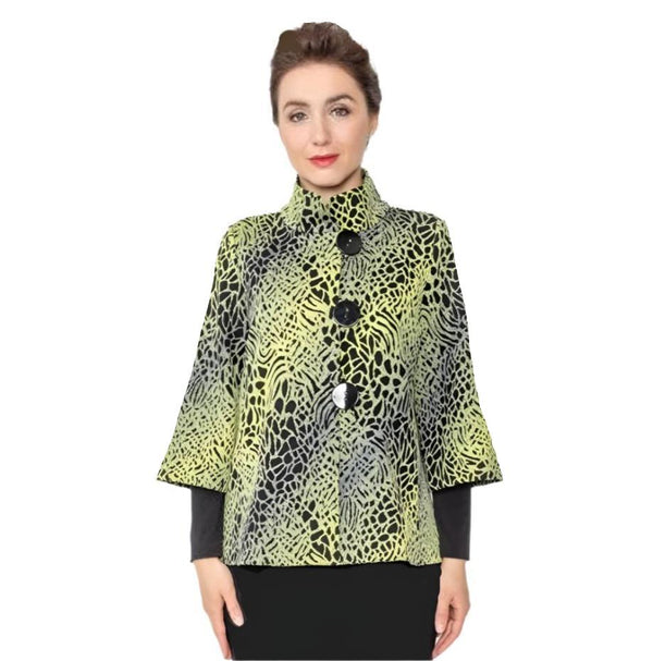 IC Collection Animal-Print Jacket in Lime- 5398J-LM