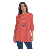 Diagonal Rib-Texture Tunic in Chili - CS-390-CHL