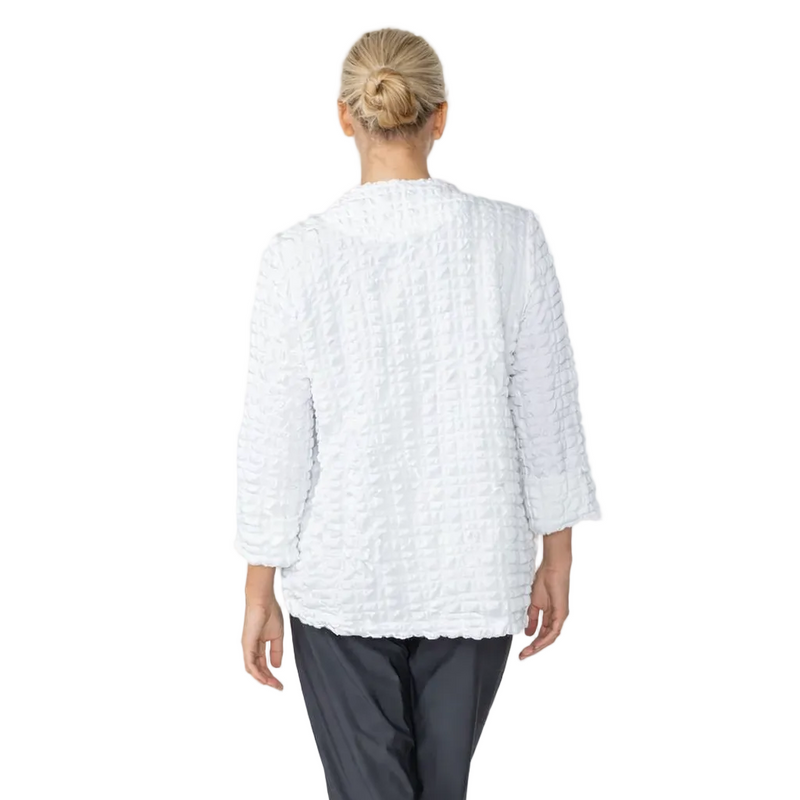 Crinkle Texture One-Button Jacket with Asymmetric Hem - 4507J - Limited Sizes!