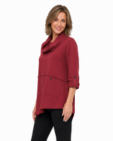 Soft Cotton Knit Cowl-Neck Tunic - HC201