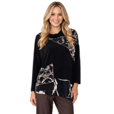 Mixed Animal Print & Solid Tunic - C1215T