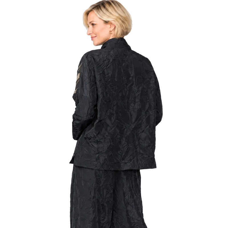 Mixed Media Color Block Print Jacket - 7960J