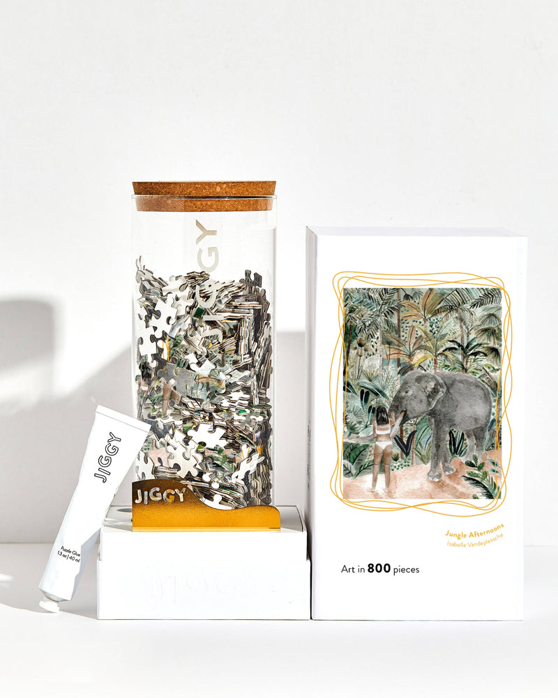 800pc Puzzle & Glue Kit: Jungle Afternoons