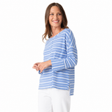 Soft French Terry Striped Top - 85306 - Size XL Only!