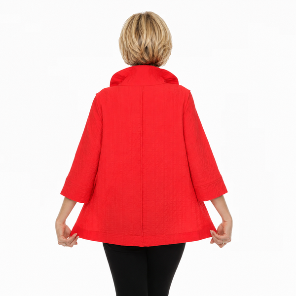 Textured Blouse/Jacket in True Red - 3075SOL-TRD