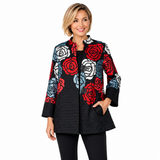 Just In! Textured Rose Garden Jacket in Red - C1202J-RD