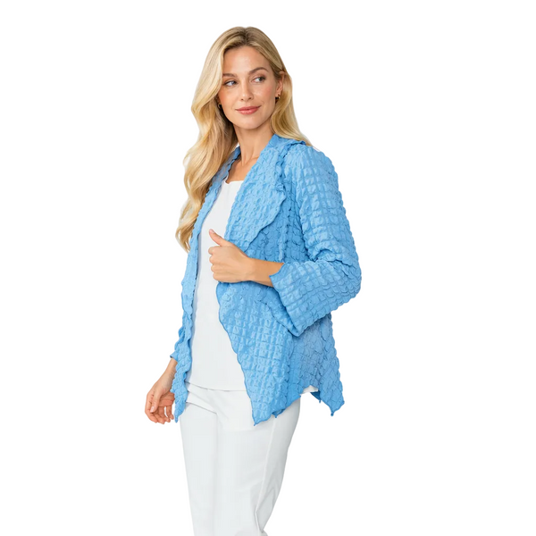 Pucker Textured Jacket in Ocean Blue - 3873J-BLU