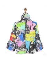 Brushstroke-Print Short Jacket in Multi- 4892