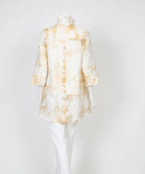 Effortless Elegance Sheer Floral Blouse in Beige - 2277J-BG