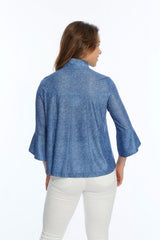 Chambray Short Swing Jacket - Vaya - Sizes S & M Only!