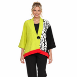 Colorblock Print Hi-Low Jacket in Key Lime/Multi - 4032 - Size S Only!
