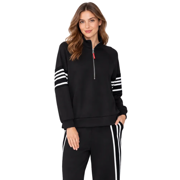 Just In! Techno Stretch Knit Stripe Detail Pullover - C1206T