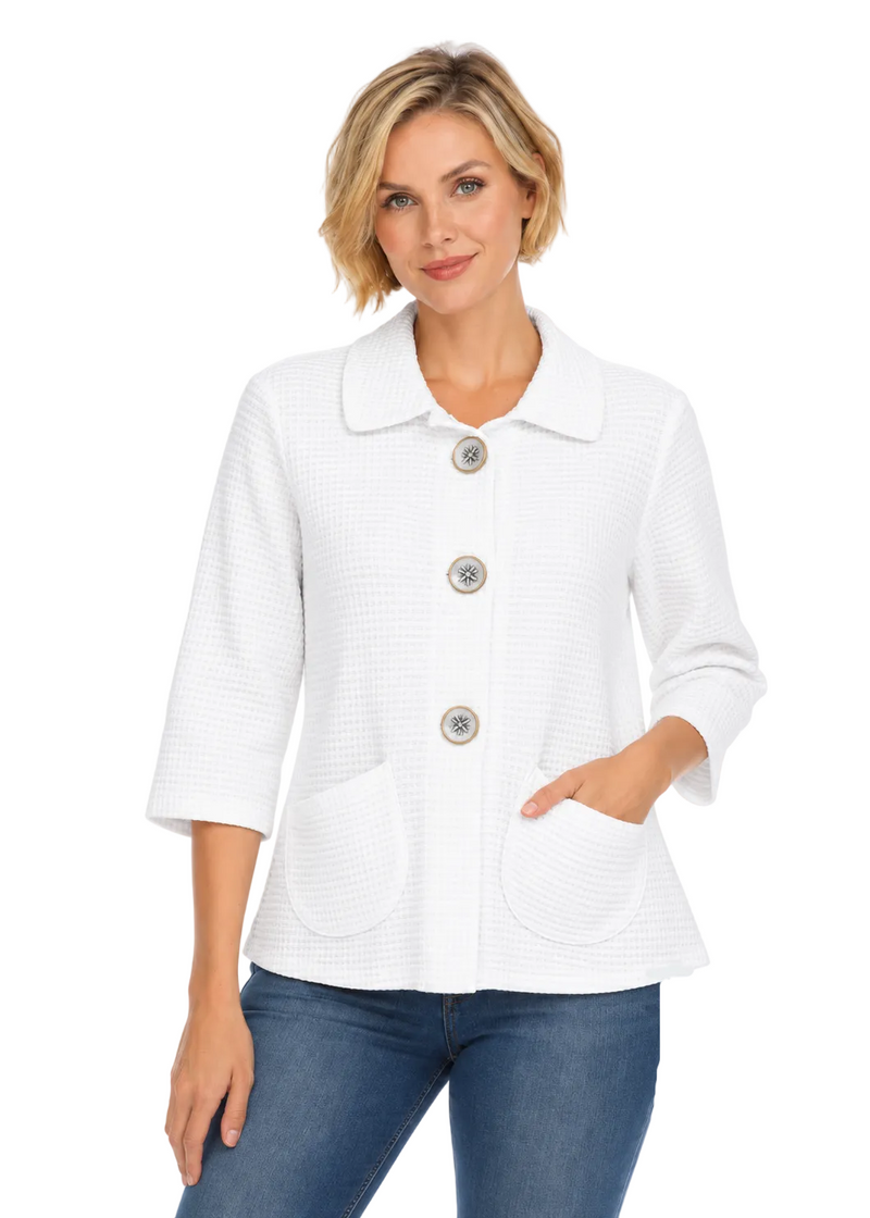 Lightweight Cotton Knit Waffle Jacket - SW234