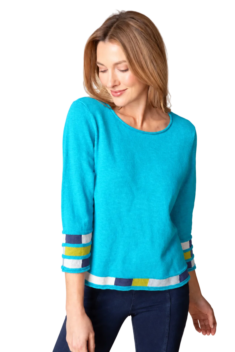 Boardwalk Sweaters Raglan Mosaic Pullover - 89704