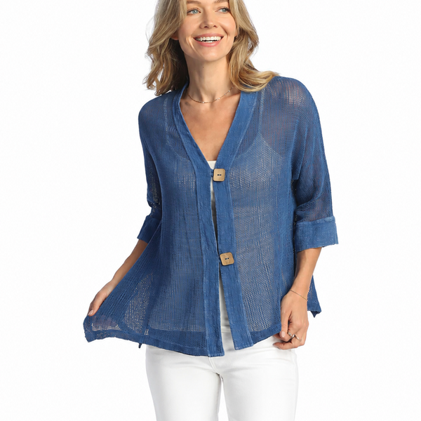 Mineral Washed Flounce Hem Mesh Cardigan - M116 – Shop My Fair Lady
