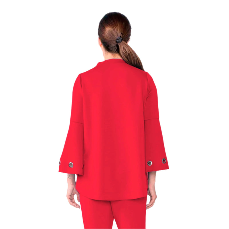 IC Collection Techno-Knit Asymmetric Jacket in Red - 4577J-RD