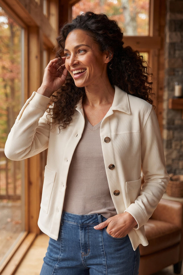 Corded Velour Camp Jacket - 39011