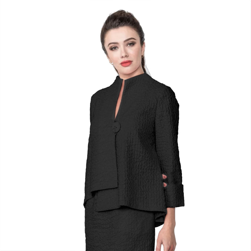 IC Collection Textured One-Button Asymmetric Jacket - 4379J