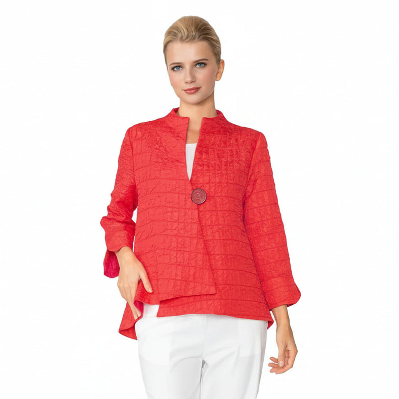 Textured One-Button Jacket in Red - 6288J-RD