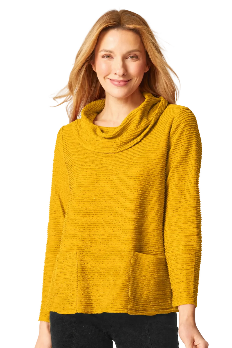 Textured Cowl Neck Pocket Top - 16010 - Size XS Only!