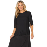 Fringe Detail Soft Knit Top - C1040T