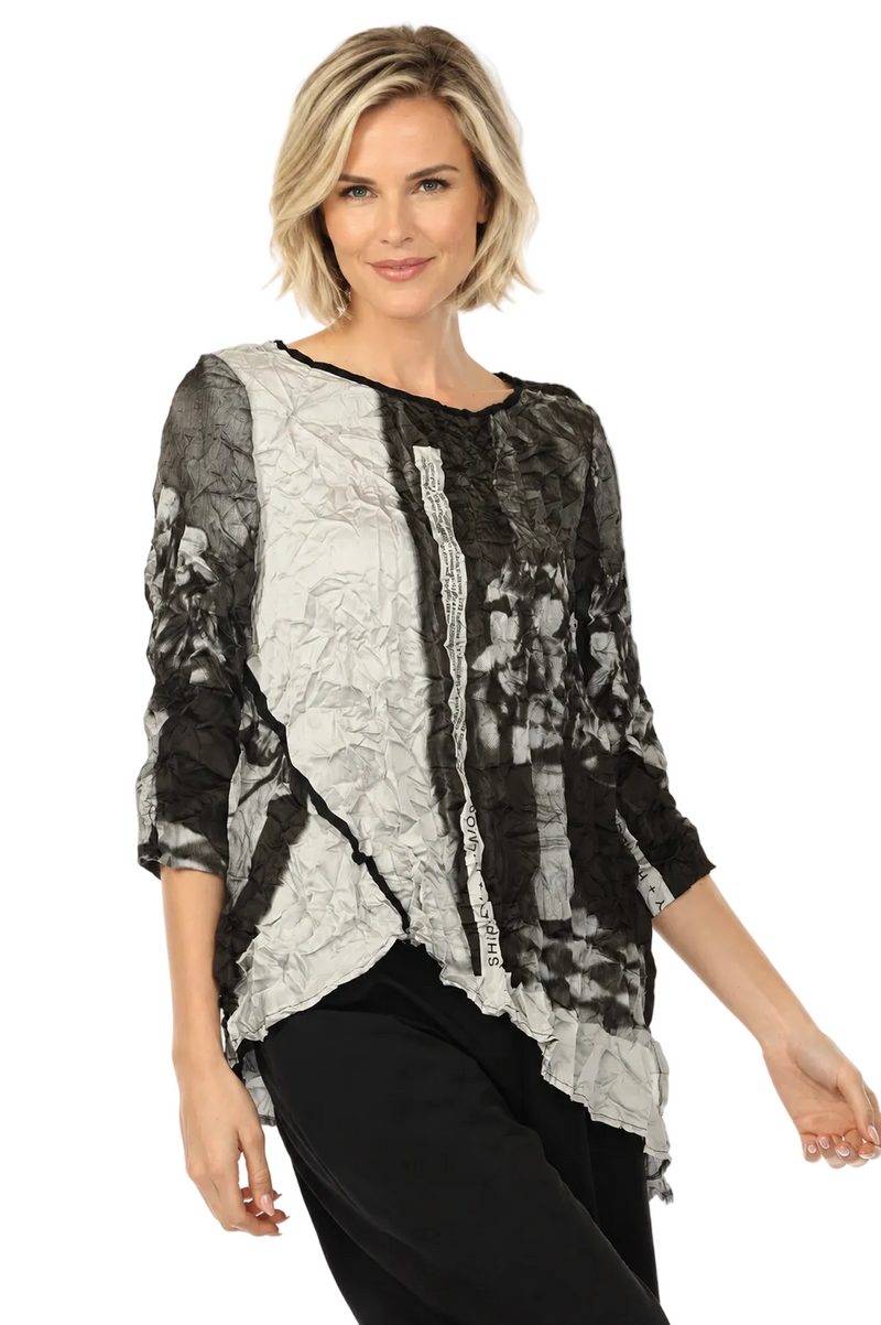 Just In! Abstract-Print Crinkled Tunic  - 4266