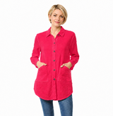 Lightweight Waffle Shirt Jacket in Raspberry - LW110-RS
