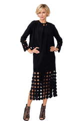Polka-Dot Cut-Out Jacket in Black - C1238J-BLK