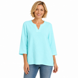Embroidered Cotton Voile Top in White C630-WHT
