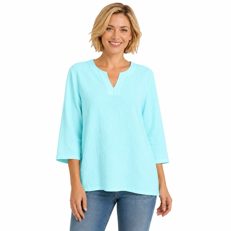 Embroidered Cotton Voile Top in White C630-WHT