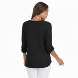 Lightweight Cotton Waffle Top in Black - C691-BLK