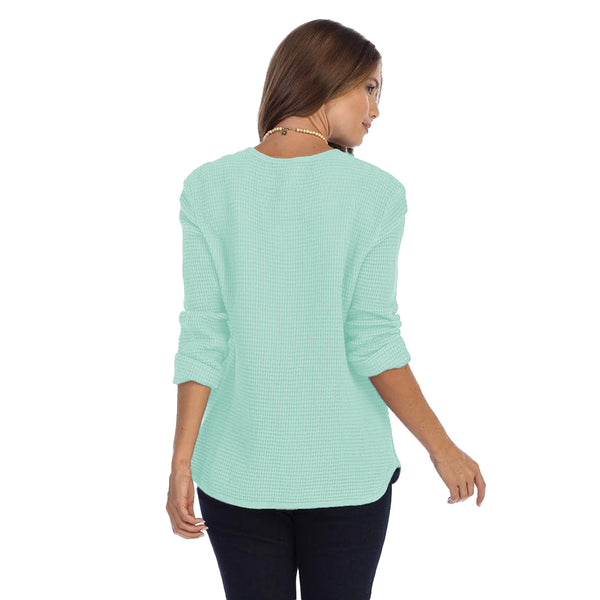 Focus Lightweight Waffle Top in Aquatic - C691-AQUA