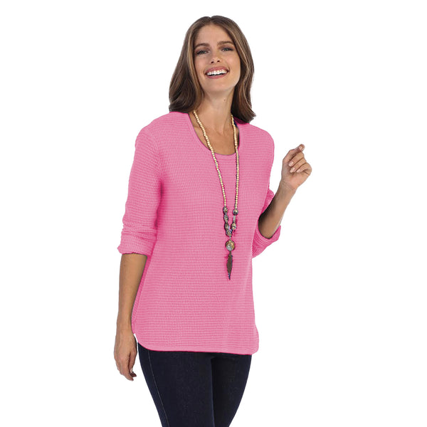 Lightweight Waffle Top in Fuchsia - C691-FS